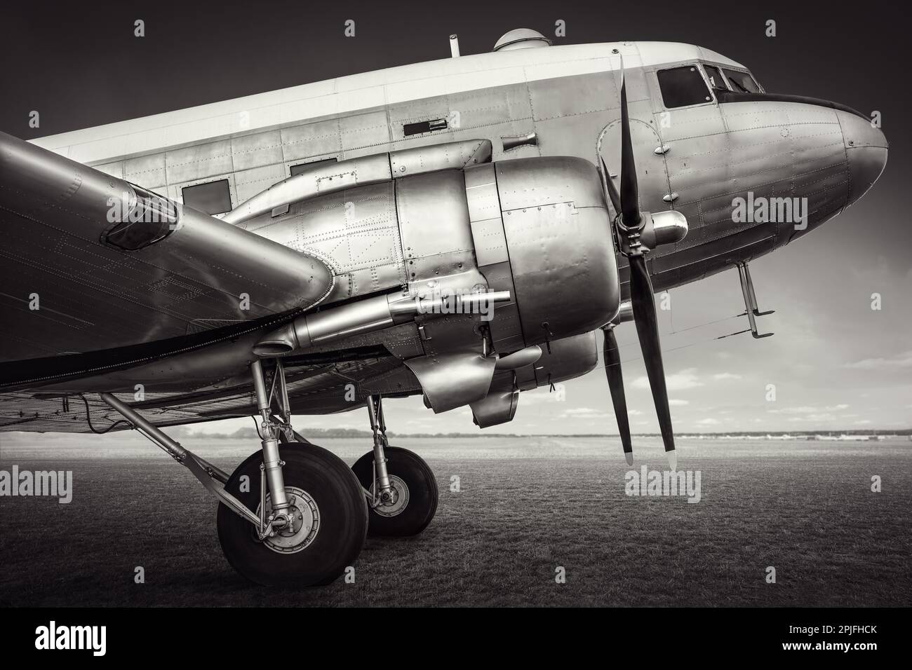 side view of an historical aircraft Stock Photo