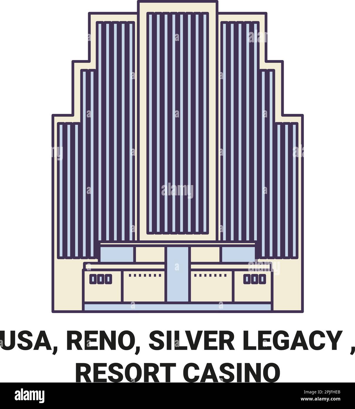 Usa, Reno, Silver Legacy , Resort Casino travel landmark vector