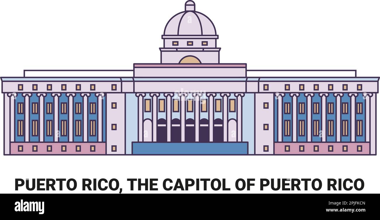 Puerto Rico, The Capitol Of Puerto Rico, travel landmark vector