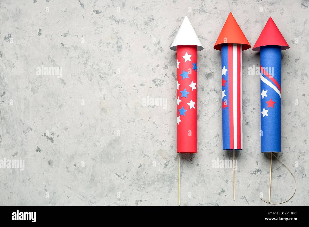 Firework rockets for Independence Day on grunge background Stock Photo ...