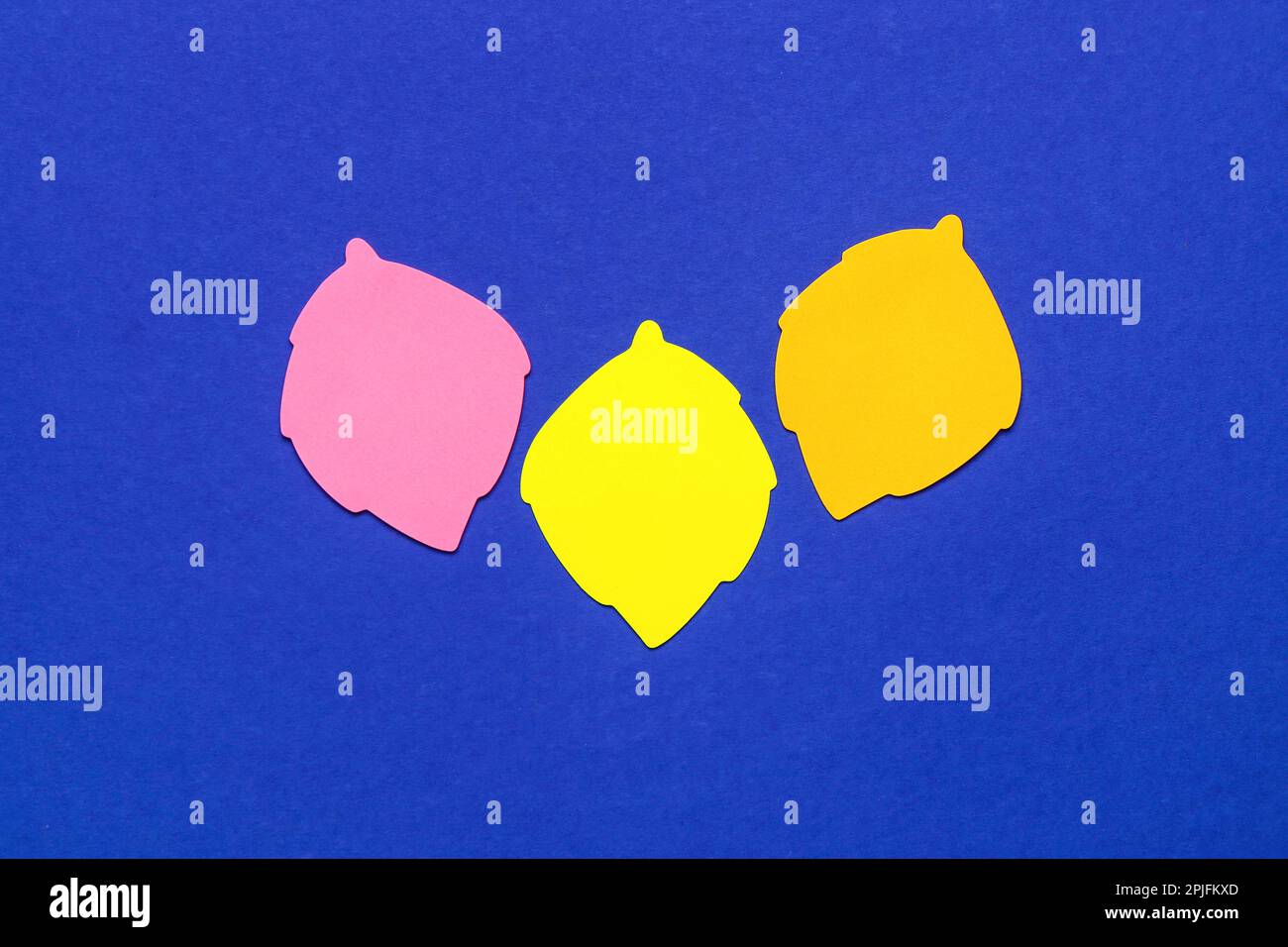 Colorful sticky notes on blue background Stock Photo - Alamy