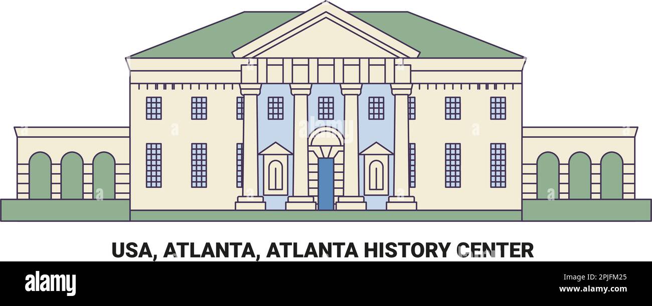 Usa, Atlanta, Atlanta History Center, travel landmark vector illustration Stock Vector