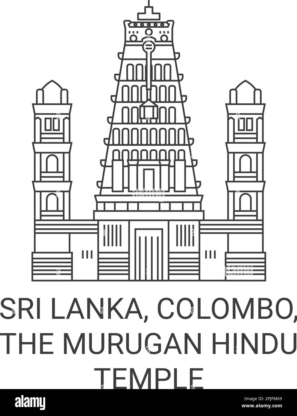 Sri Lanka, Colombo, The Murugan Hindu Temple travel landmark vector