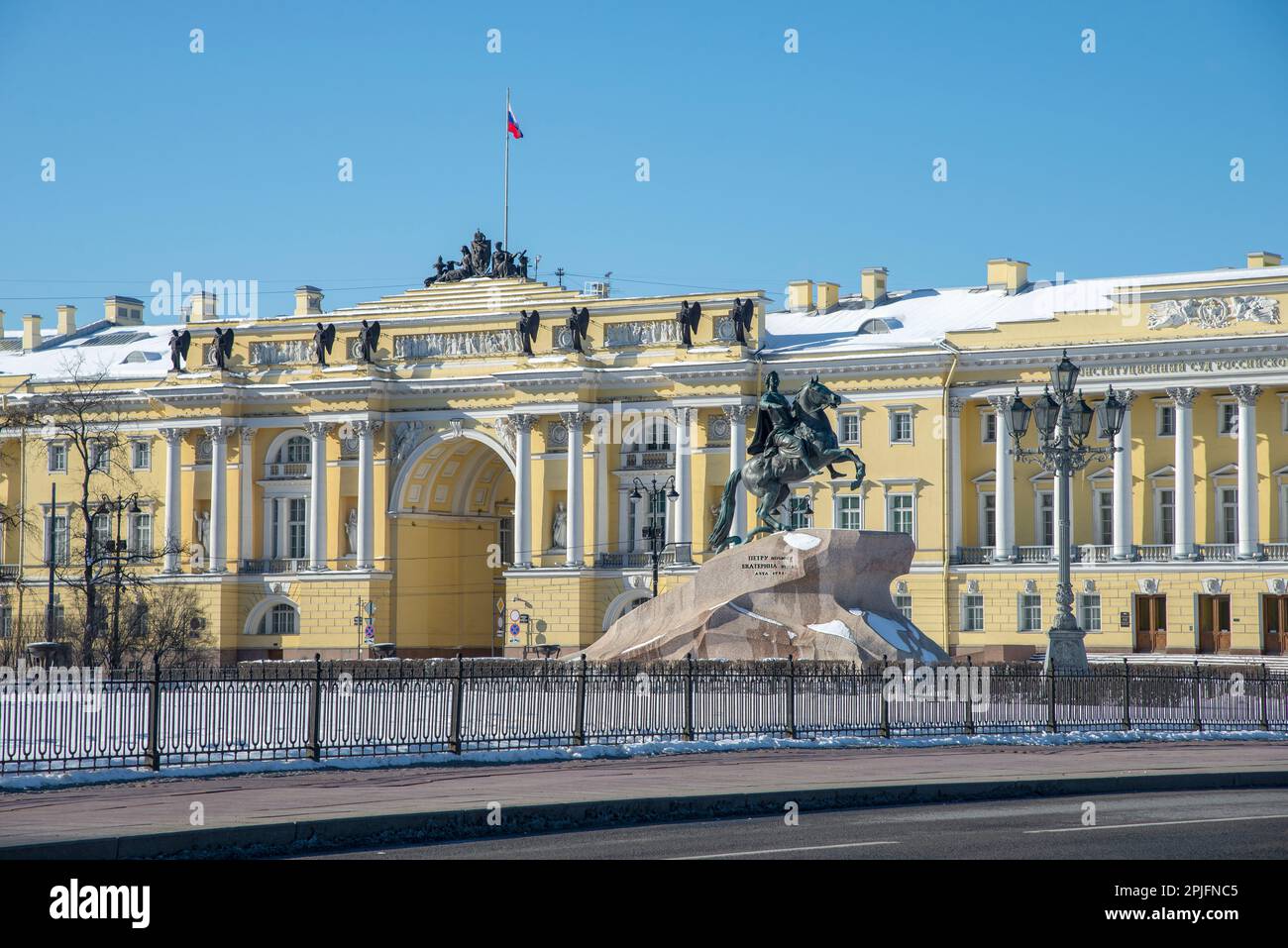 ST. PETERSBURG, RUSSIA - APRIL 02, 2023: Monument to Peter the 
