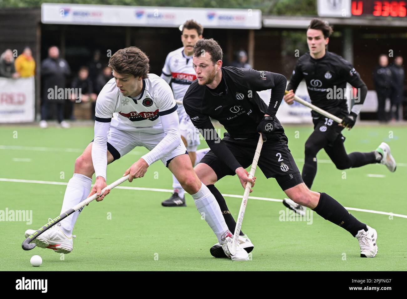 Brussels, Belgium. 02nd Apr, 2023. a hockey game between Royal Racing Club Bruxelles and KHC Dragons, Sunday 02 April 2023 in Uccle/Ukkel, Brussels, on day 17 of the Belgian Men Hockey League season 2022-2023. BELGA PHOTO LAURIE DIEFFEMBACQ Credit: Belga News Agency/Alamy Live News Stock Photo