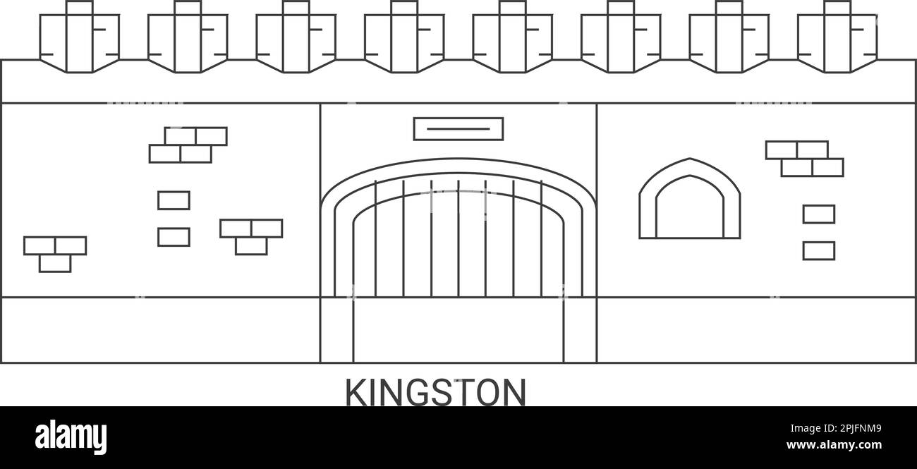 Jamaica, Kingston travel landmark vector illustration Stock Vector