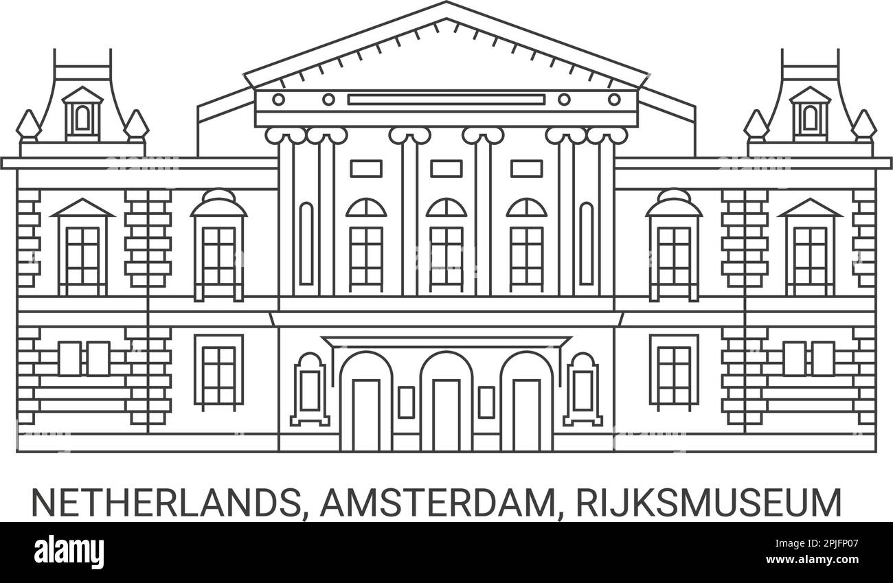 Netherlands, Amsterdam, Rijksmuseum, travel landmark vector