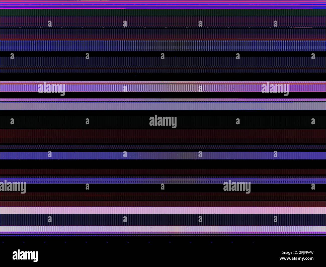 analog glitch vhs tape noise purple black lines Stock Photo Alamy