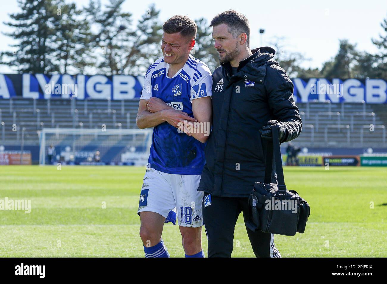 Lyngby, Denmark. 02nd Apr, 2023. Alfred Finnbogason (18) of Lyngby seen during the 3F Superliga match between Lyngby Boldklub and Silkeborg IF at Lyngby Stadium in Lyngby. (Photo Credit: Gonzales Photo/Alamy Live News Stock Photo
