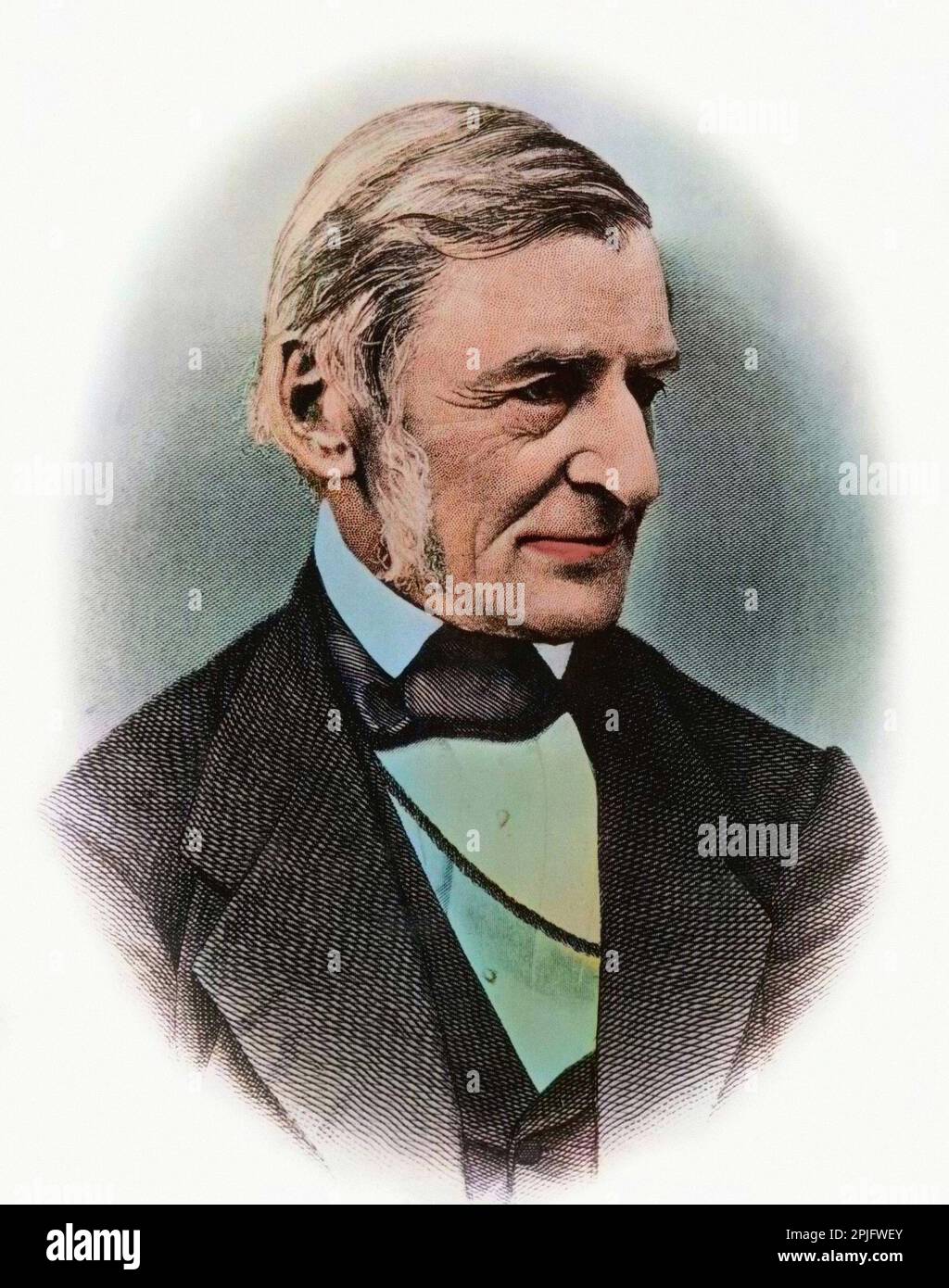 Portrait of Ralph Waldo Emerson (1803-1882), American philosopher, poet, writer, essayist Stock Photo