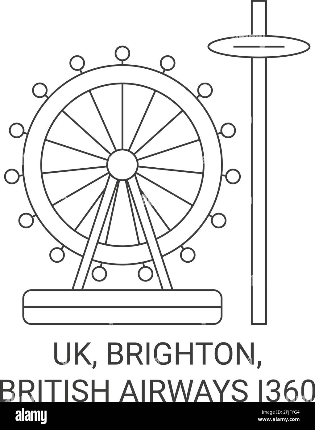 England, Brighton, British Airways I0 travel landmark vector illustration Stock Vector