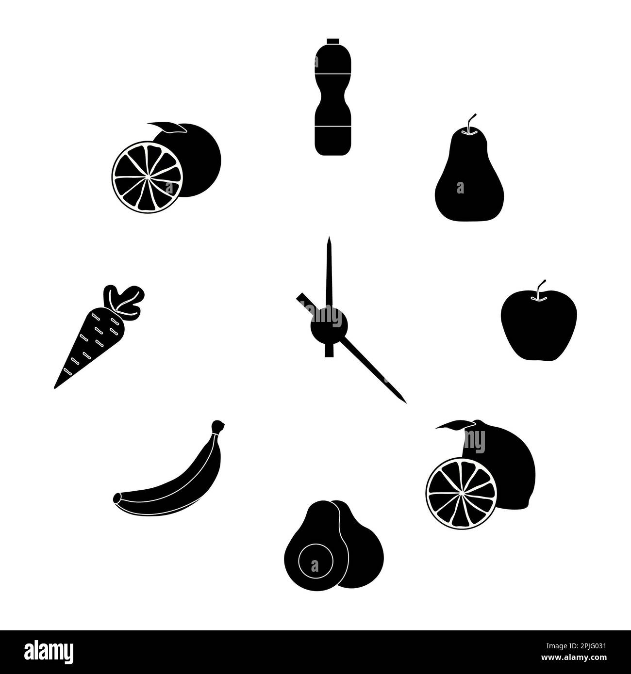 Concept of icons with healthy eating in simple design Stock Photo - Alamy