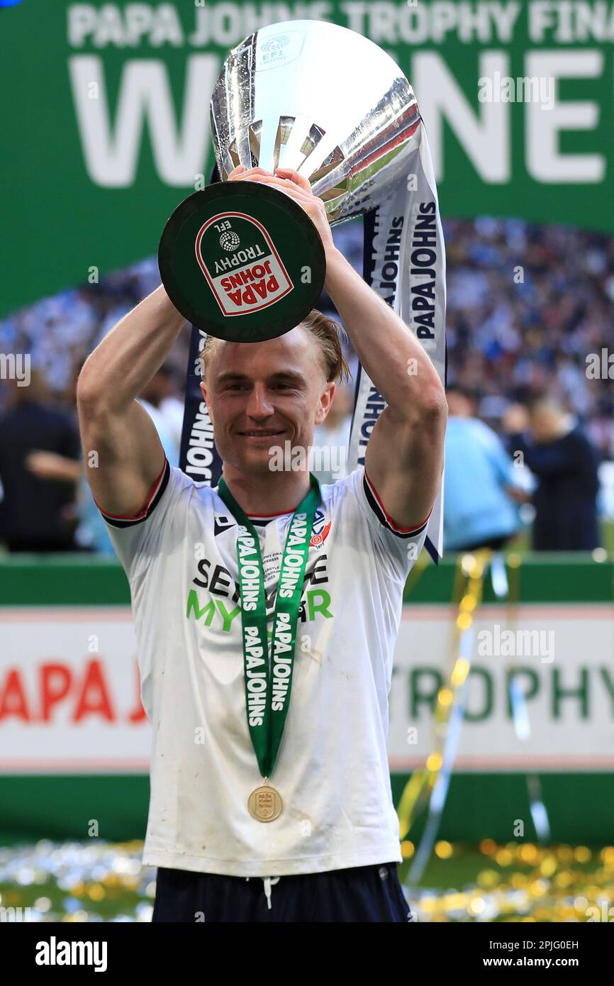 London, UK. 02nd Apr, 2023. Kyle Dempsey of Bolton Wanderers posing