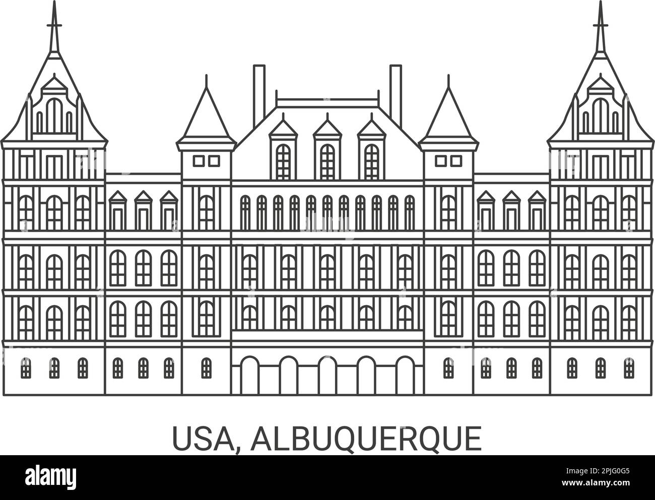 Usa, Albuquerque, travel landmark vector illustration Stock Vector