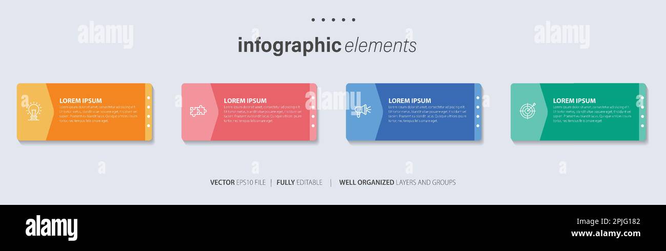 Business data visualization. Process chart. Abstract elements of graph, diagram with steps, options, parts or processes Stock Vector
