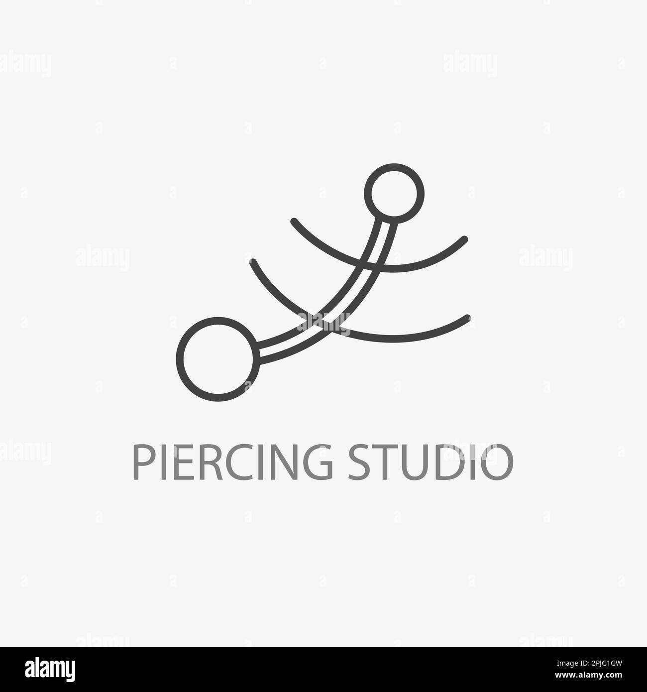 Piercing studio logo. Minimal jewelry pierce icon Stock Vector
