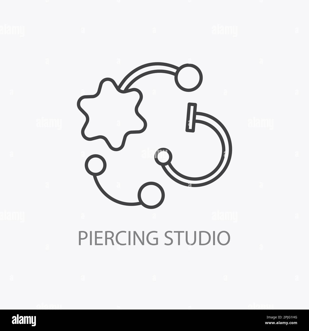 Piercing studio logo. Minimal jewelry pierce icon Stock Vector