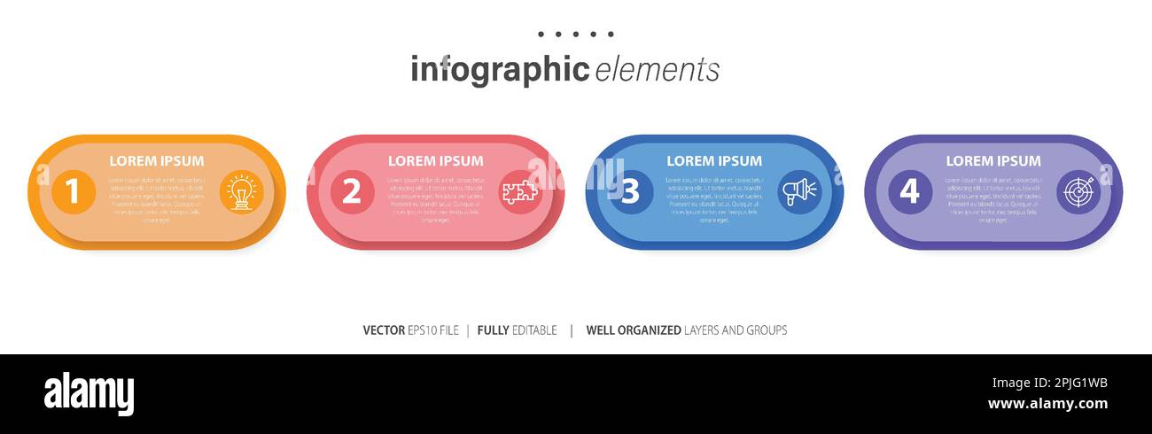 Business data visualization. Process chart. Abstract elements of graph, diagram with steps, options, parts or processes Stock Vector