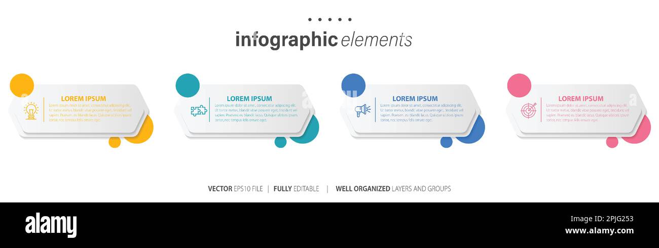 Business data visualization. Process chart. Abstract elements of graph ...