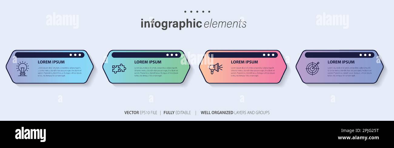 Business data visualization. Process chart. Abstract elements of graph ...