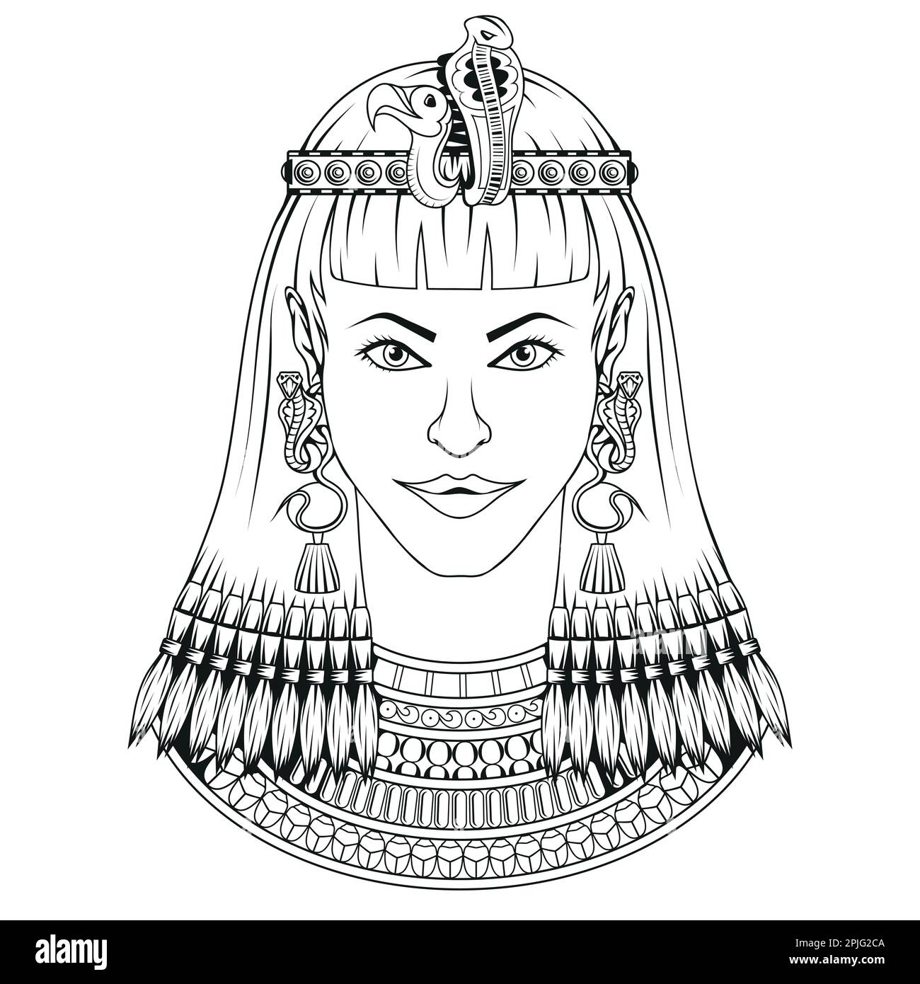 Cleopatra. Vector illustration of a sketch of the queen of Egypt Stock ...