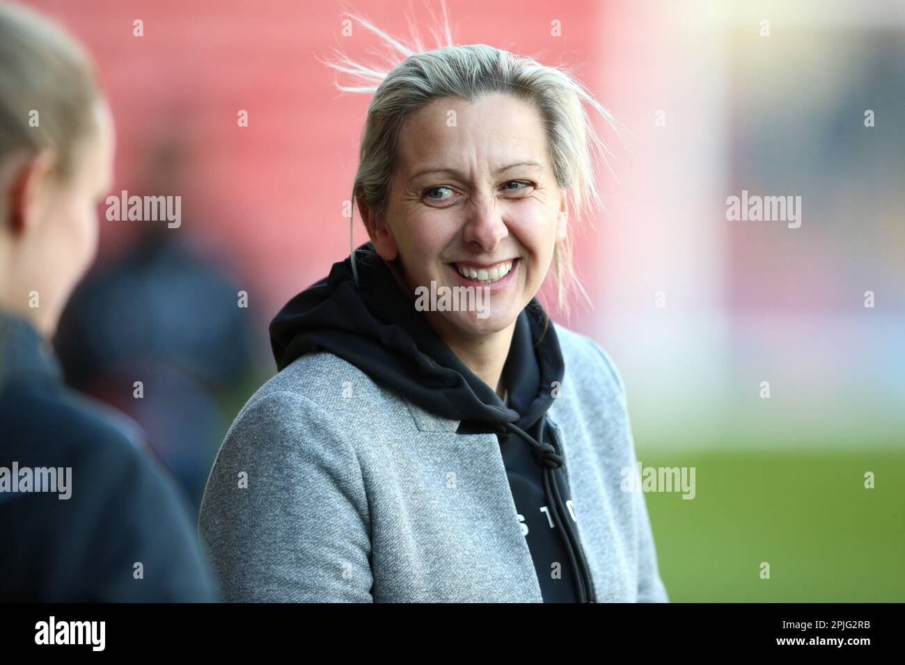 Aston Villa manager Carla Ward before the Barclays Women's Super League ...