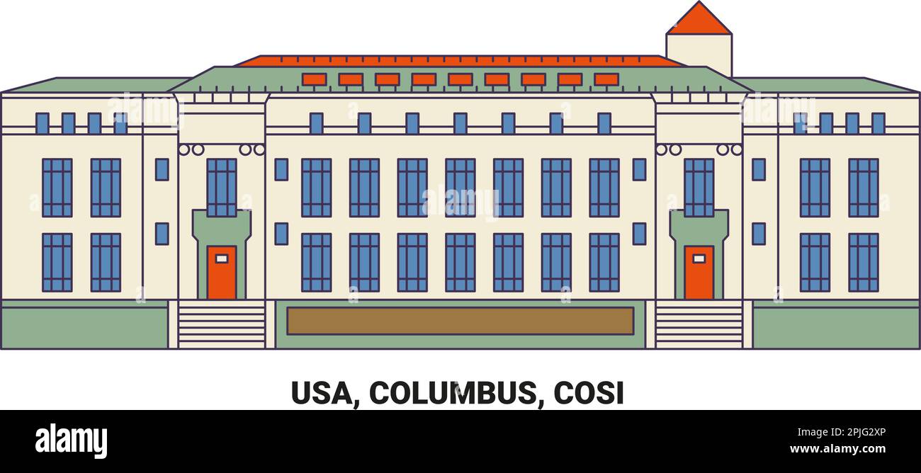 Usa, Columbus, Cosi, travel landmark vector illustration Stock Vector