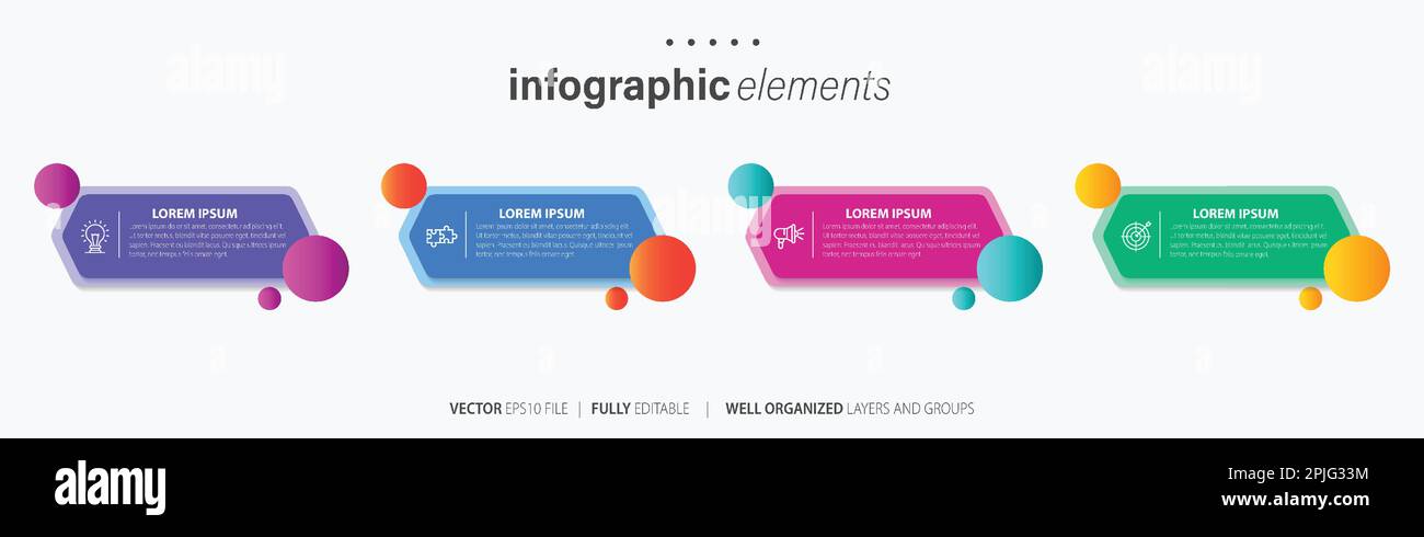 Vector Infographic label design template with icons and 4 options or ...