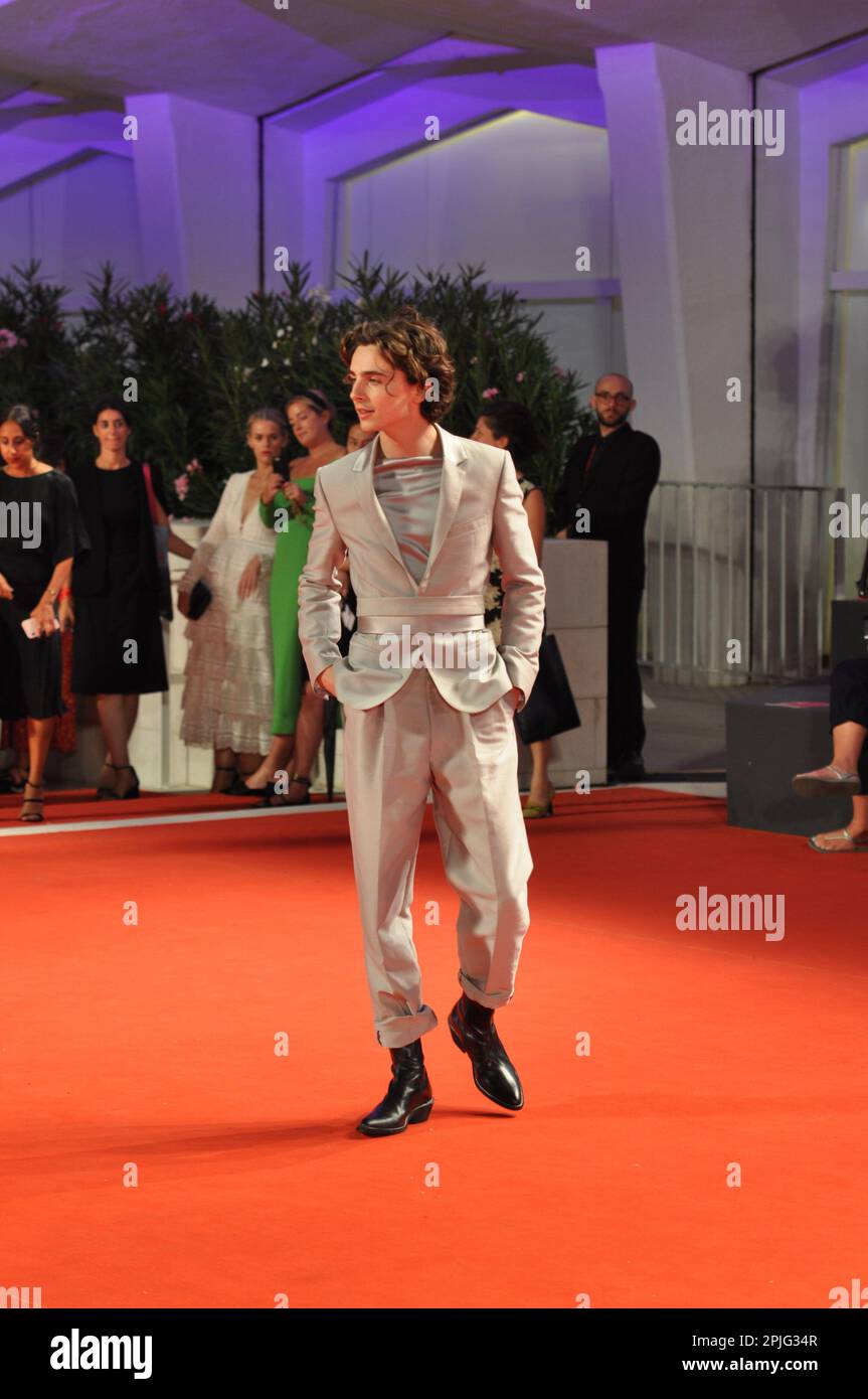 Timothée Chalamet Venice film festival  2019 'The King ' premiere Stock Photo