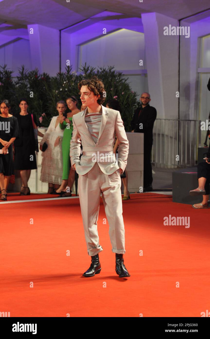 Timothée Chalamet Venice film festival  2019 'The King ' premiere Stock Photo