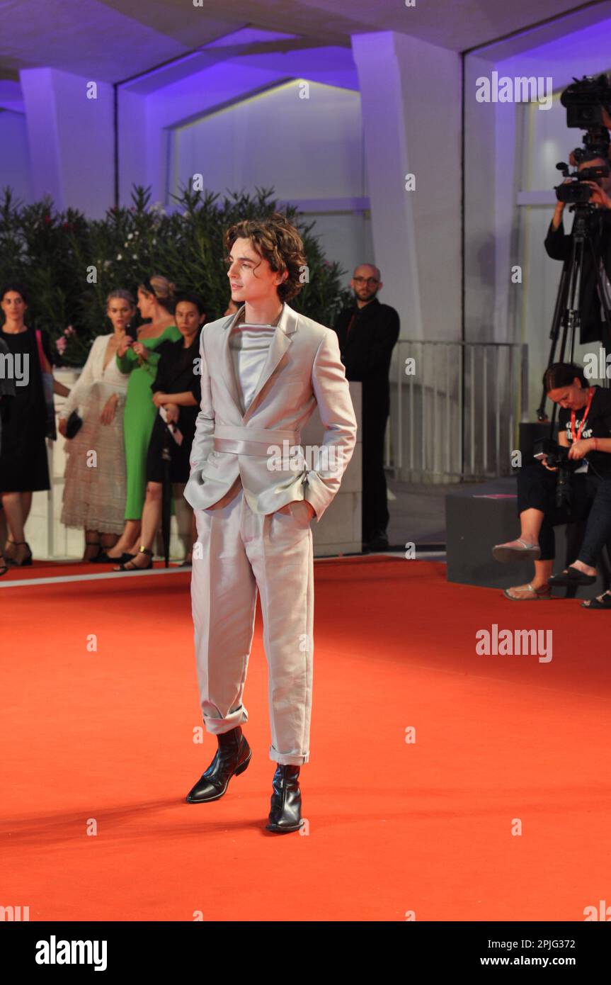 Timothée Chalamet Venice film festival  2019 'The King ' premiere Stock Photo