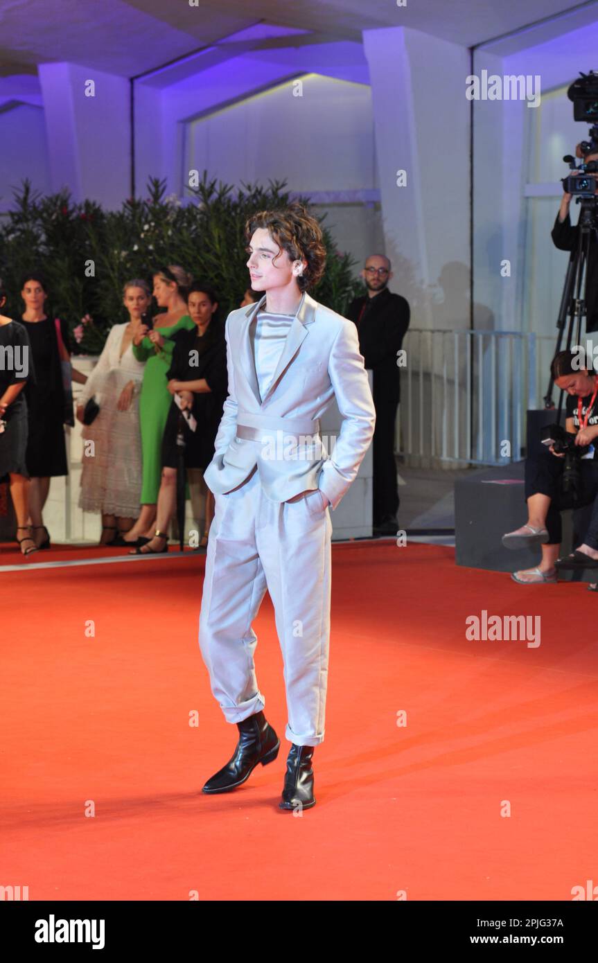 Timothée Chalamet Venice film festival  2019 'The King ' premiere Stock Photo