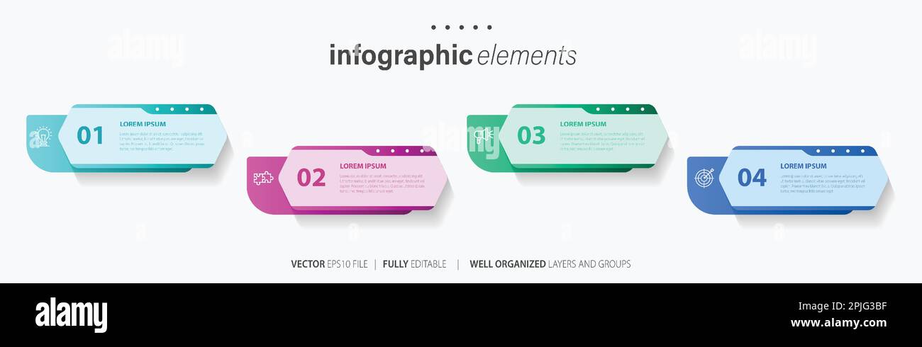 Vector infographic design template with 4 options or steps Stock Vector