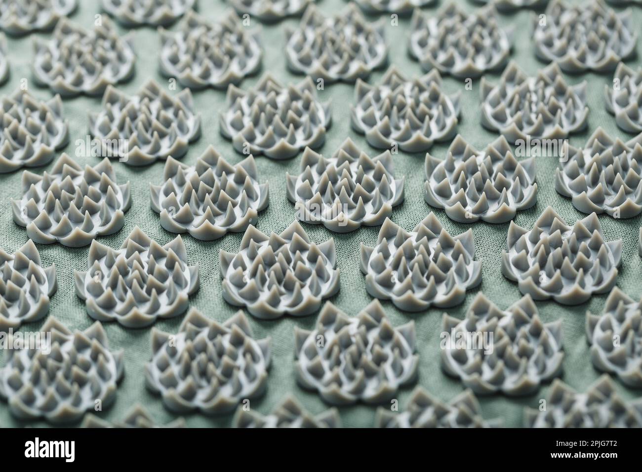 Massage mat with prickly spikes Kuznetsov applicator Close-up Stock Photo