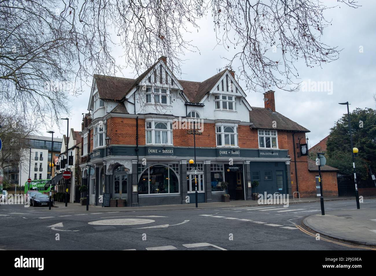 London- February 2023: Duke of Sussex grand Victorian pub in Chiswick, west London Stock Photo