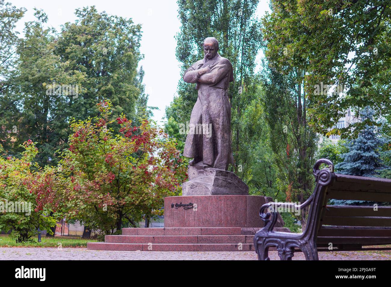 Minsk, Belarus - August 01, 2015: Monument to Taras Shevchenko near the Ukrainian Embassy in Belarus Stock Photo