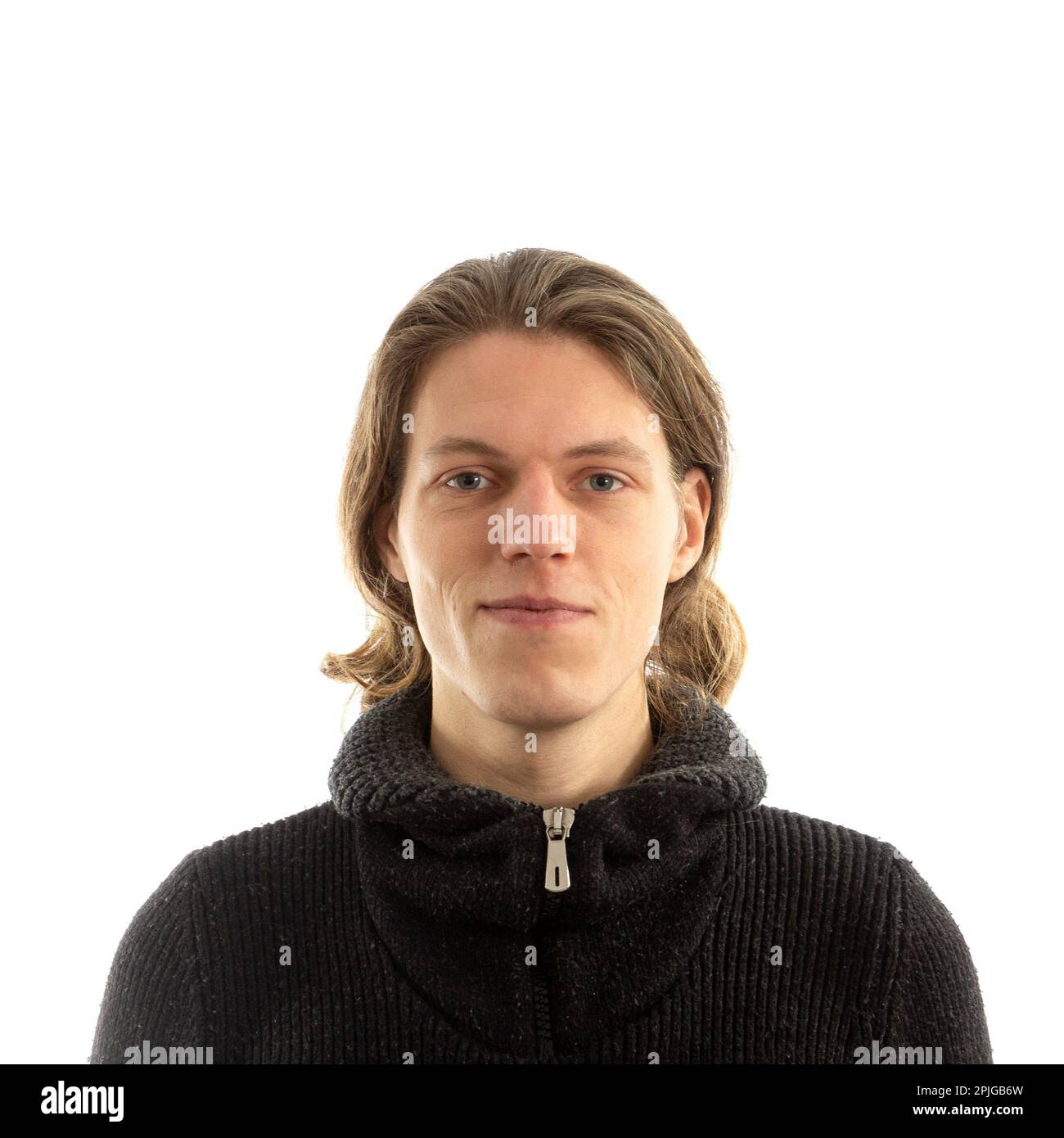 Portrait of young man with long hair Stock Photo - Alamy