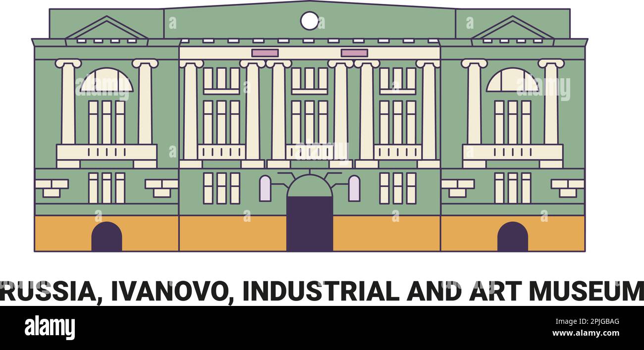 Russia, Ivanovo, Industrial And Art Museum travel landmark vector illustration Stock Vector