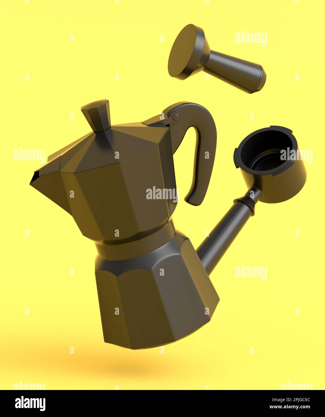 Espresso coffee machine with horn and geyser coffee maker for preparing