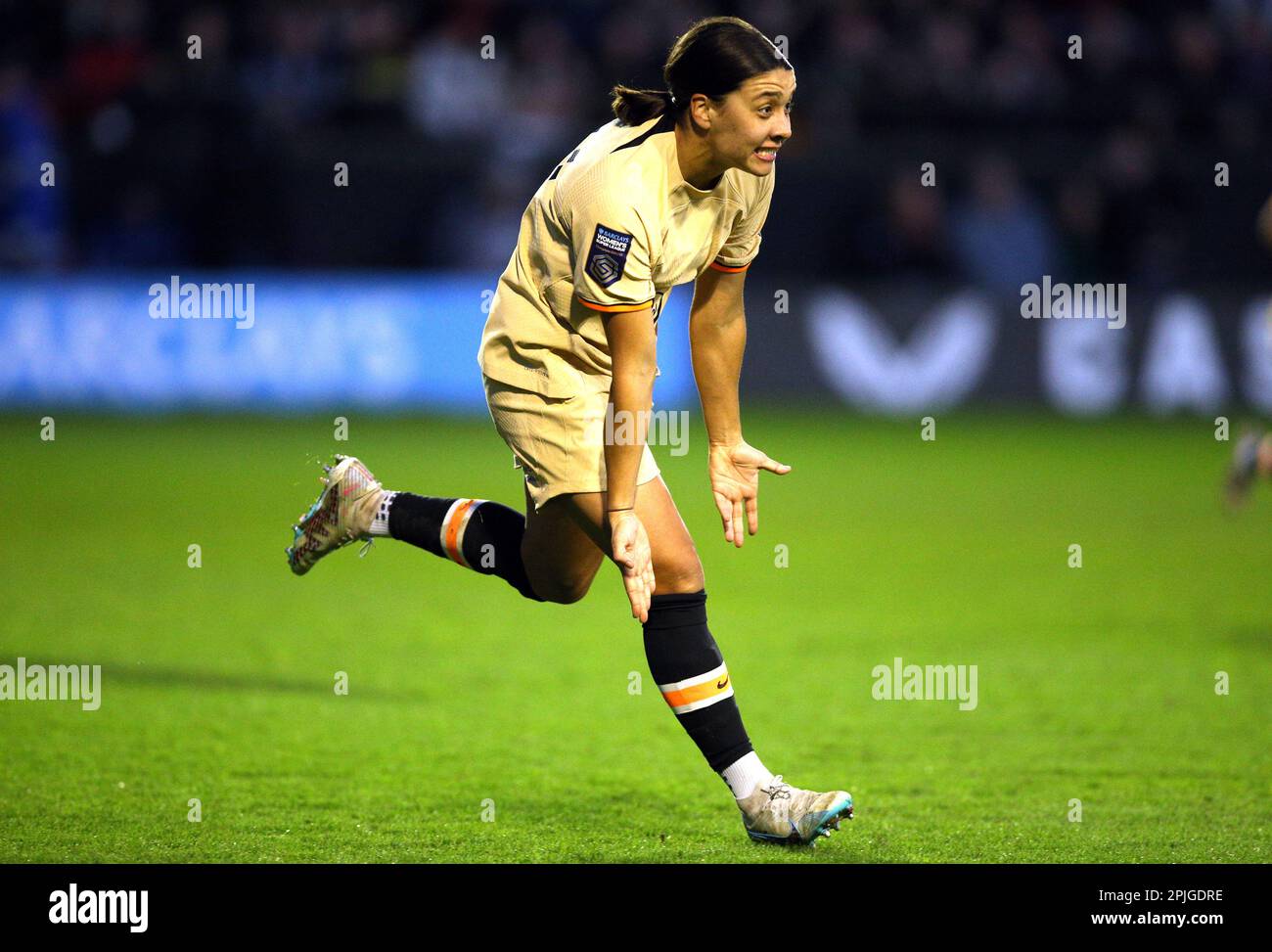 Chelsea's Sam Kerr celebrates scoring their side's third goal of the