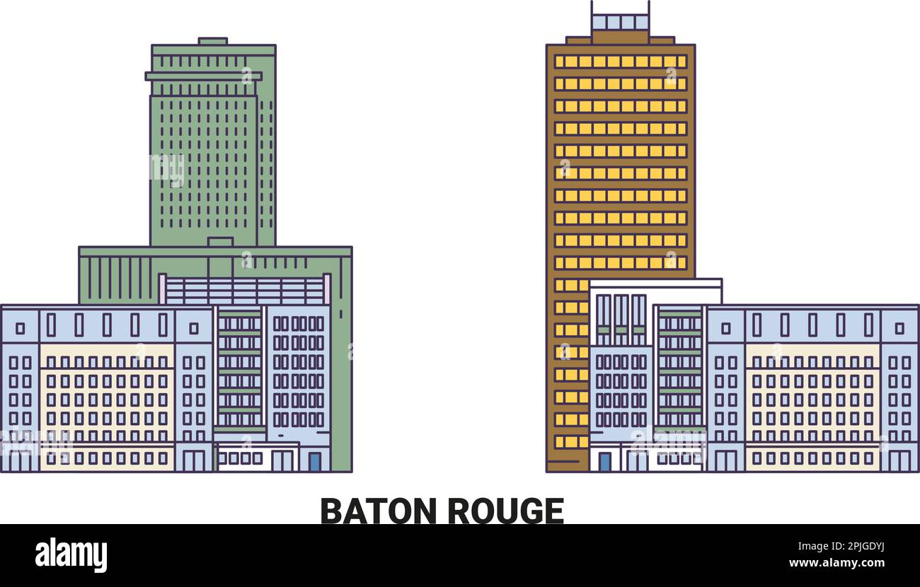 Usa, Baton Rouge travel landmark vector illustration Stock Vector
