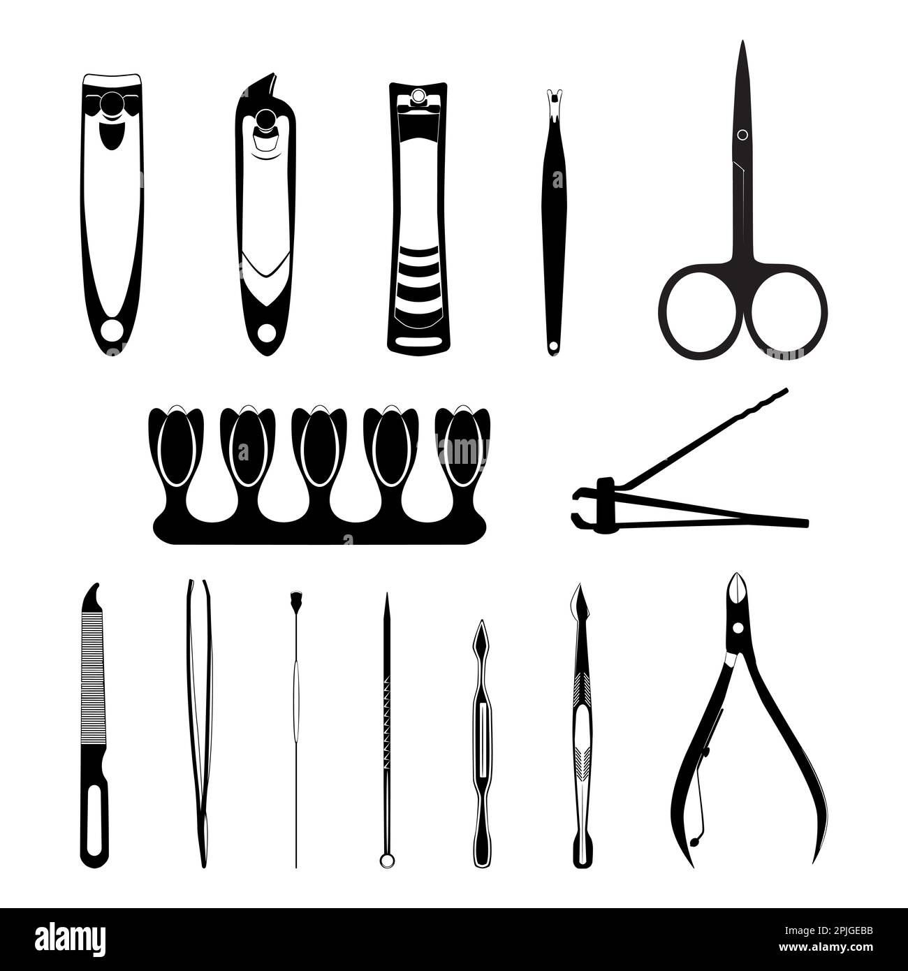 Manicure, pedicure and face cleaning tools set, vector illustration Stock Vector Image & Art Alamy