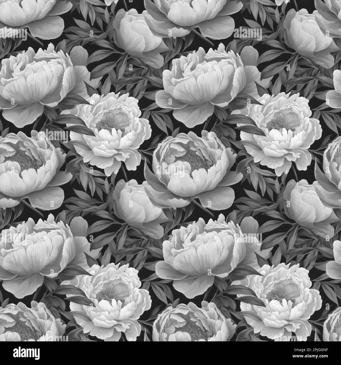 Texture peony pattern bw flower black paper white leaf HD wallpaper   Peakpx