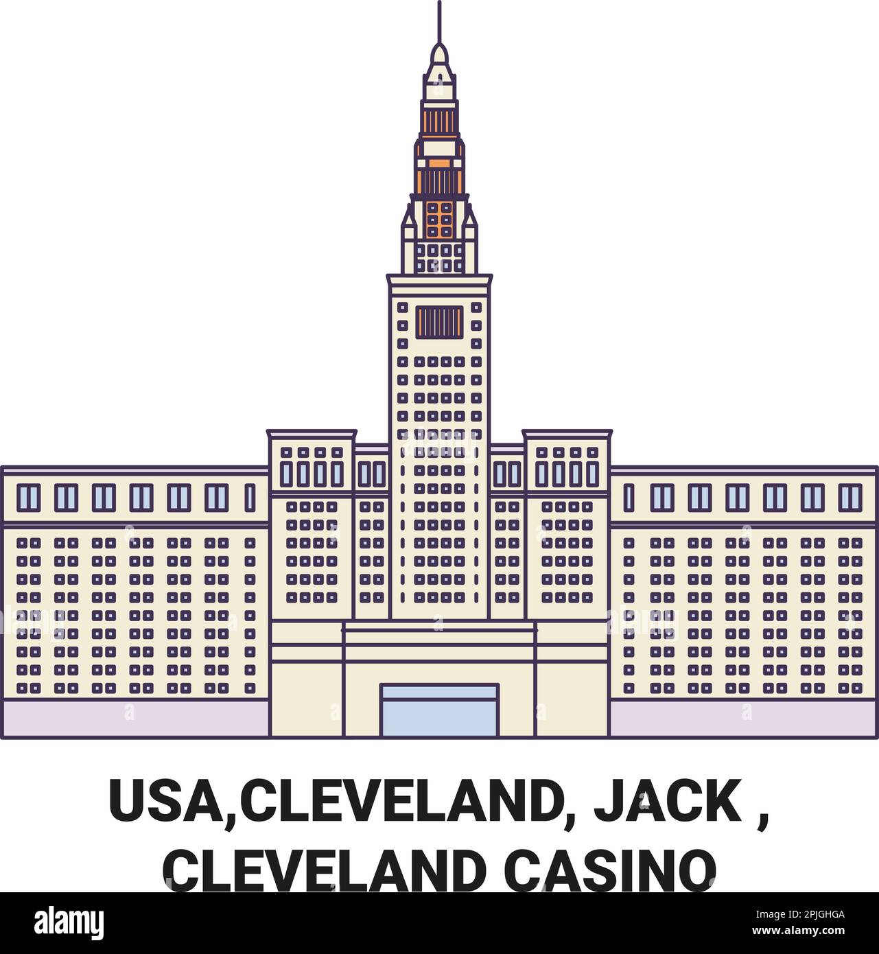 Usa,Cleveland, Jack , Cleveland Casino travel landmark vector ...