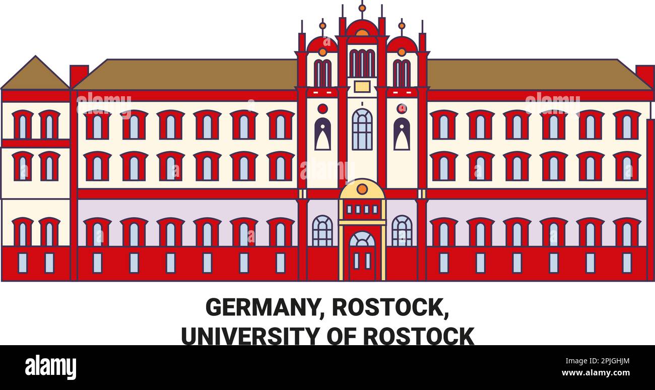 Germany, Rostock, University Of Rostock travel landmark vector