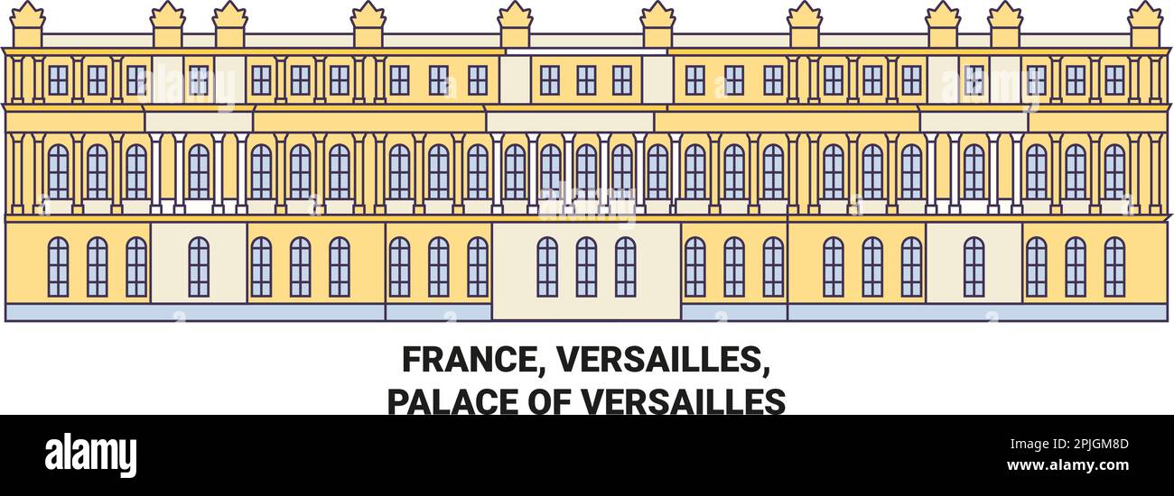 France, Versailles, Palace Of Versailles travel landmark vector ...