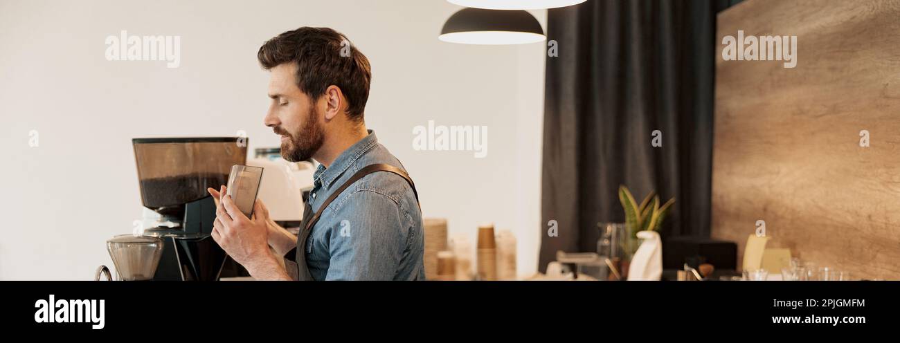 Professional asian male barista hi-res stock photography and images - Alamy