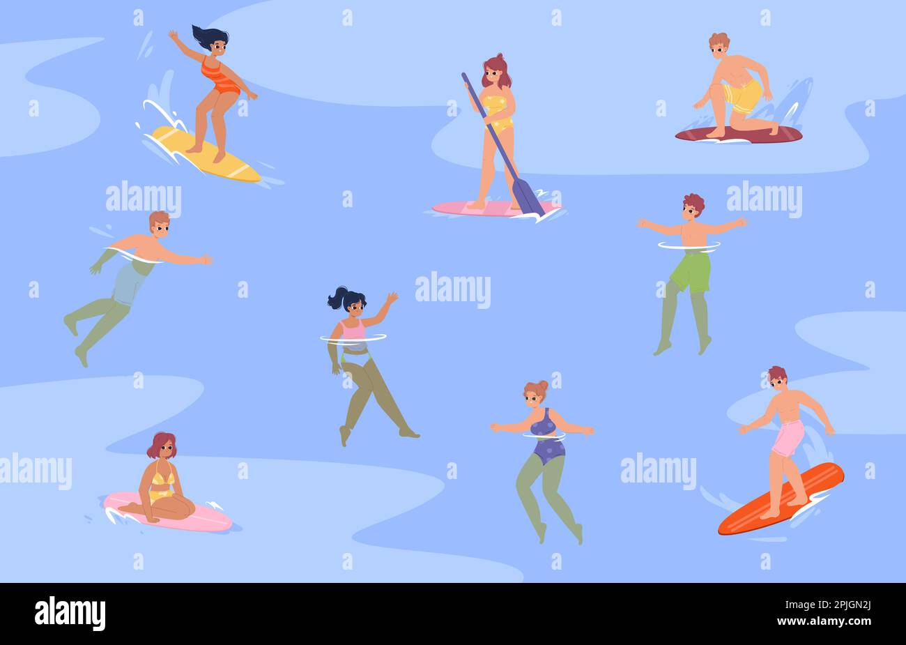 Woman relaxing swimming pool Stock Vector Images - Alamy