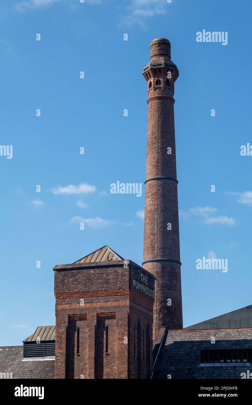 Converted Victorian pumphouse in Liverpool, now a bar restaurant Stock Photo