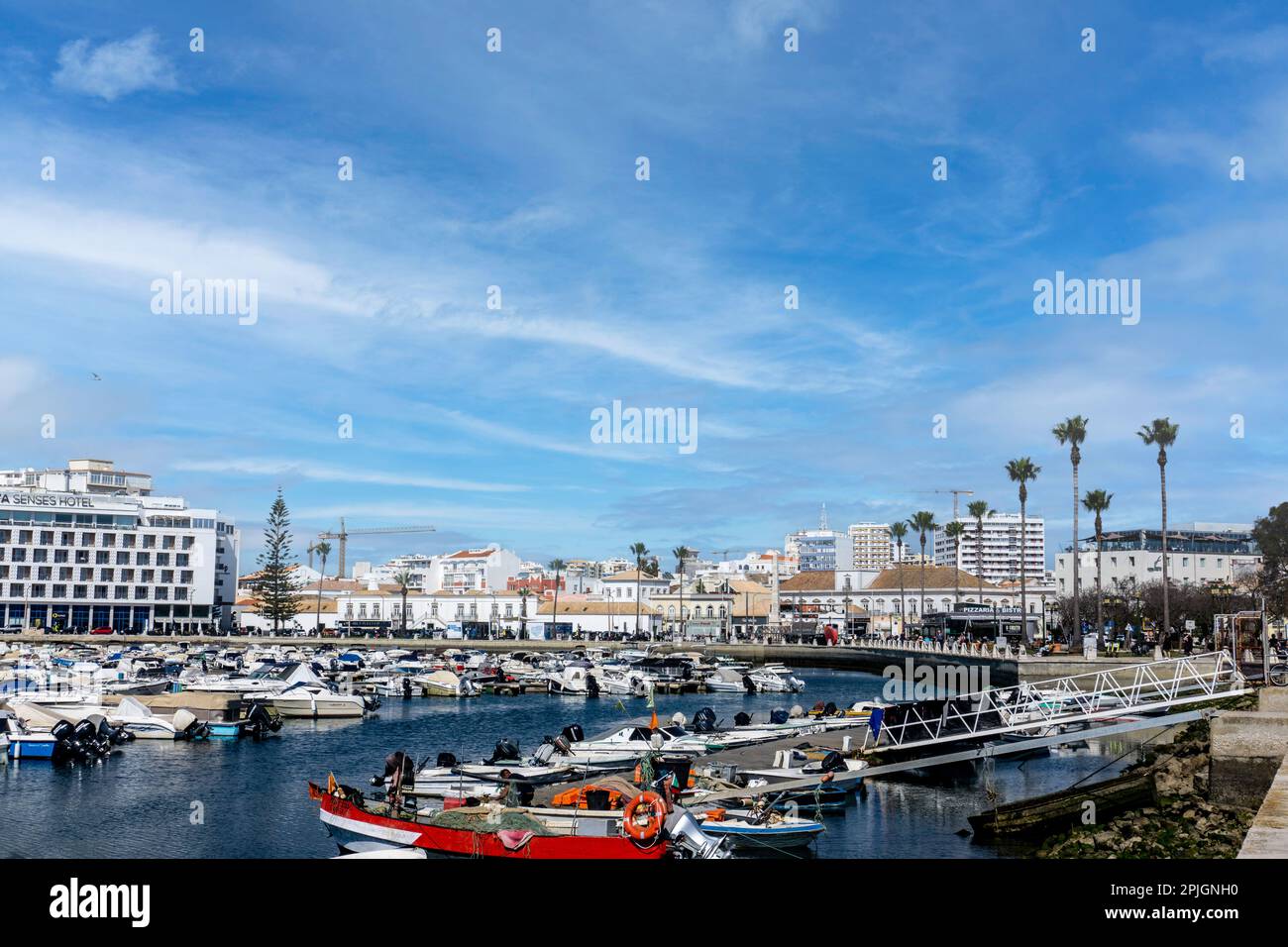 The boating marina in the port of Faro, Portugal Stock Photo